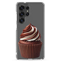 Chocolate Swirl Cupcake Clear Case for Samsung Galaxy S25 Ultra – Dessert-Inspired Protective Cover