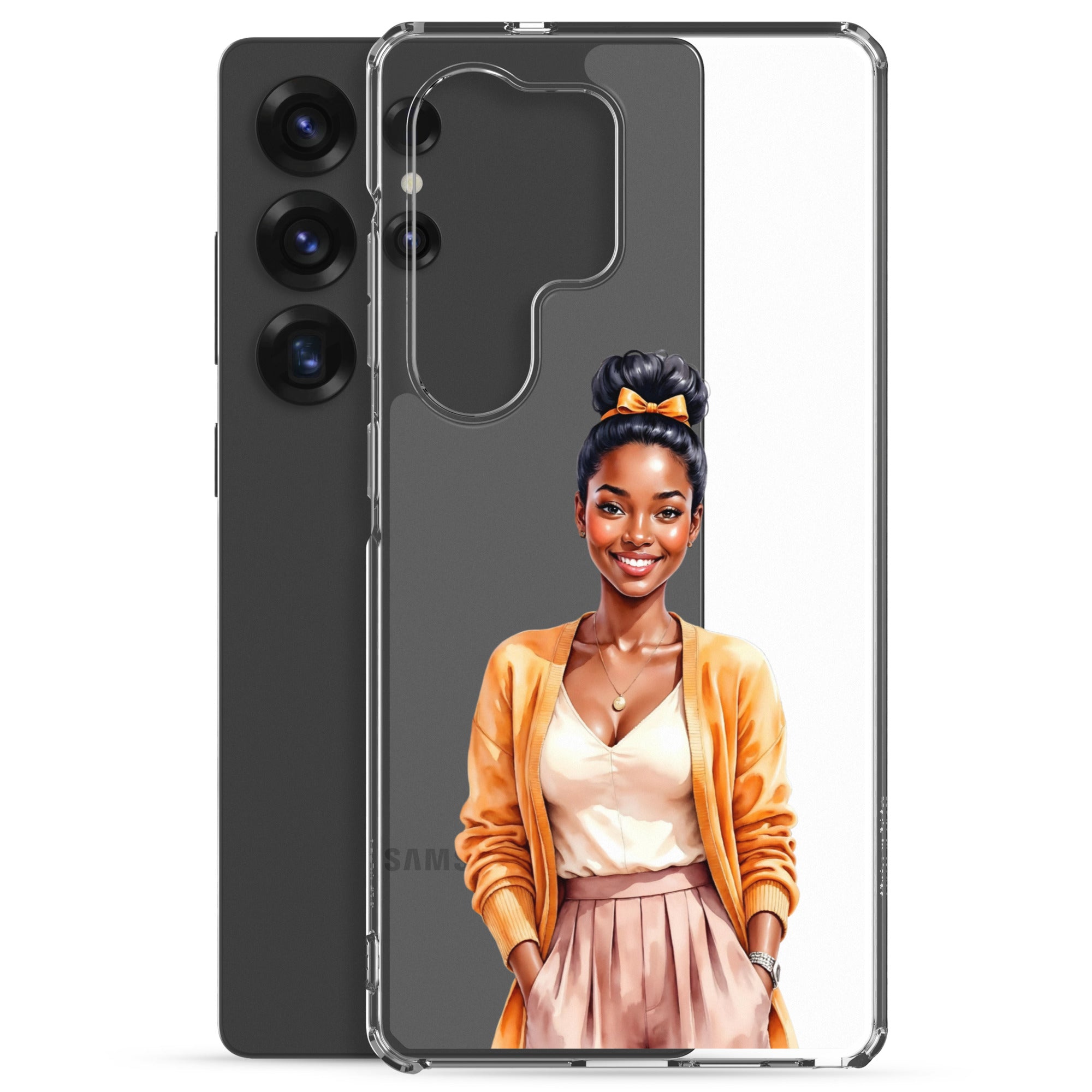 Elegant Portrait Clear Case for Samsung Galaxy S25 Ultra – Minimalist Fashion Protective Cover