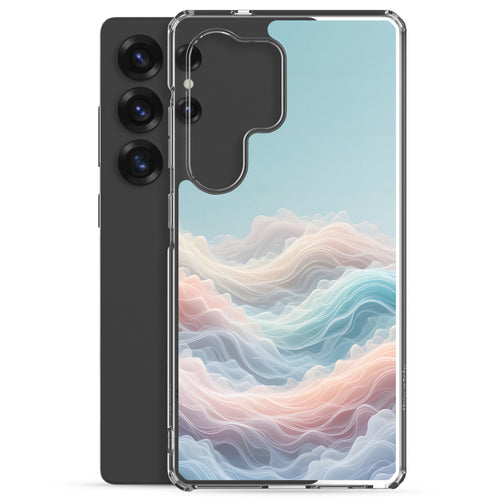 Abstract Pastel Waves Dream Clear Case for Samsung Galaxy S25 Ultra – Soft Minimalist Protective Cover