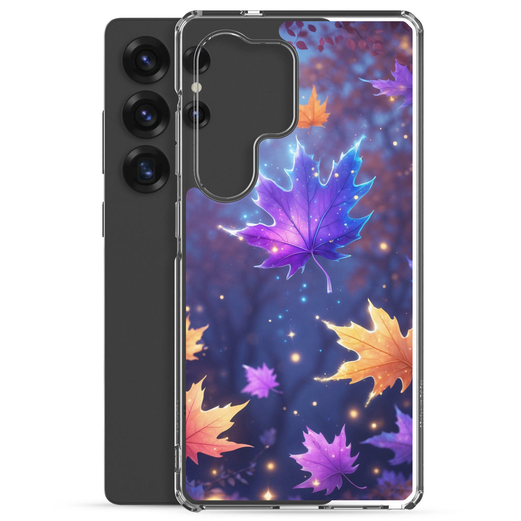 Autumn Leaves Glow Clear Case for Samsung Galaxy S25 Ultra – Magical Nature Protective Cover