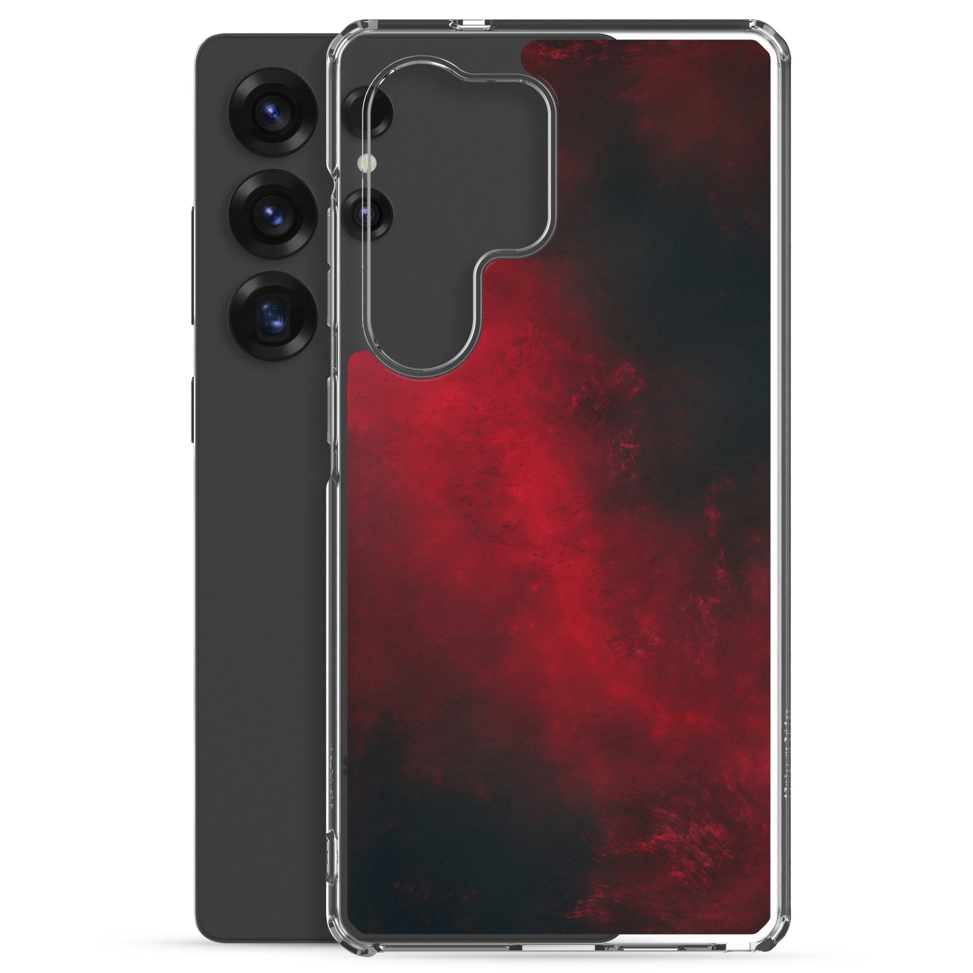 Dark Red Abstract Clear Case for Samsung Galaxy S25 Ultra – Minimalist Textured Protective Cover