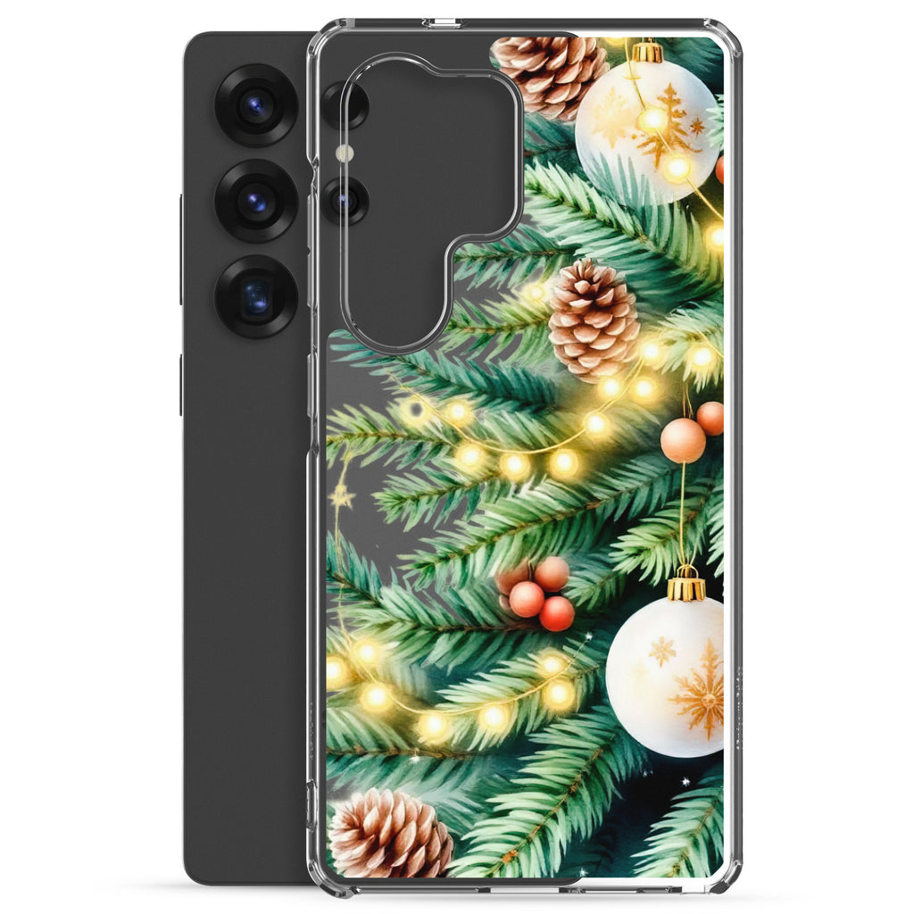 Christmas Pine Branches Clear Case for Samsung Galaxy S25 Ultra – Festive Winter Protective Cover