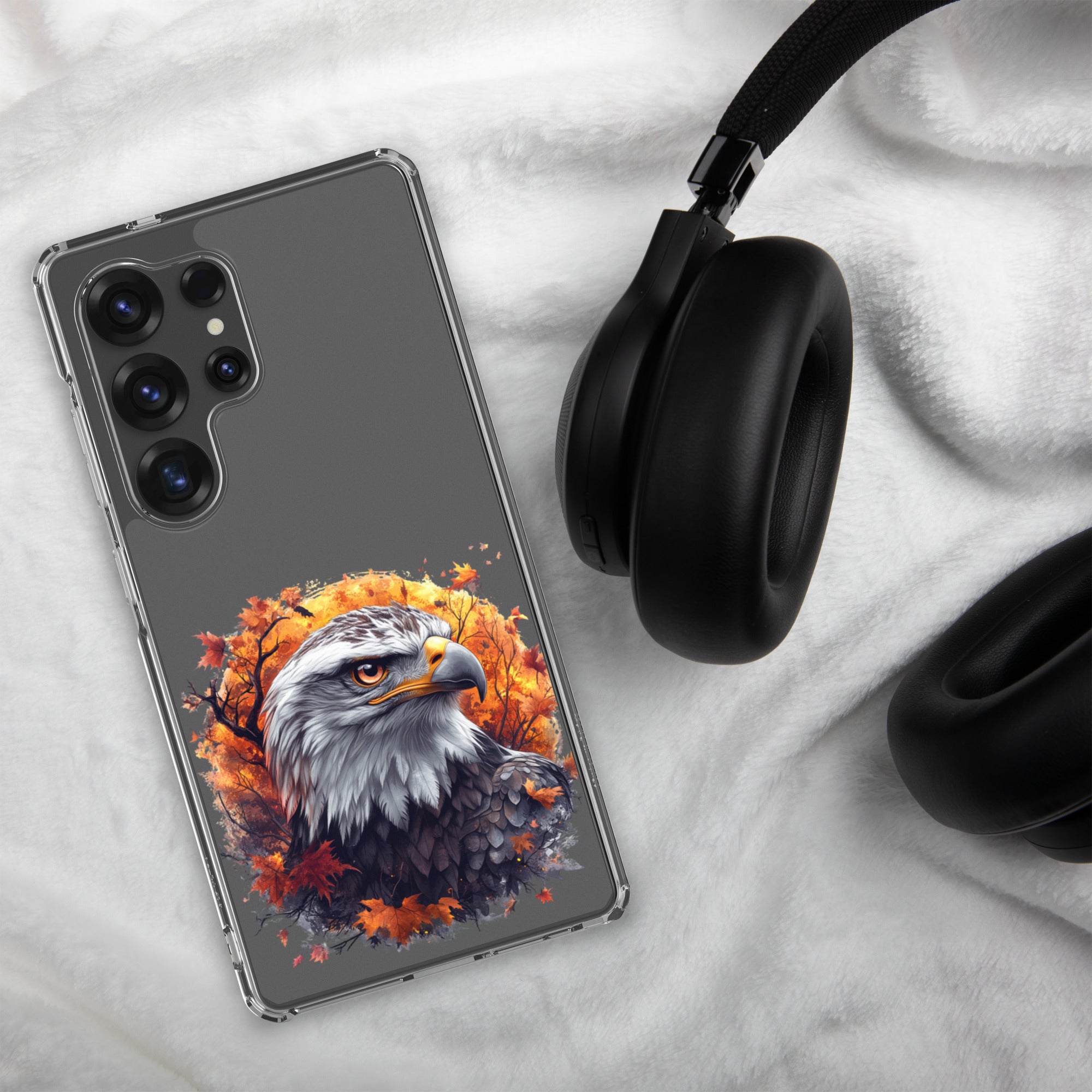 Autumn Eagle Clear Case for Samsung Galaxy S25 Ultra – Artistic Wildlife Protective Cover