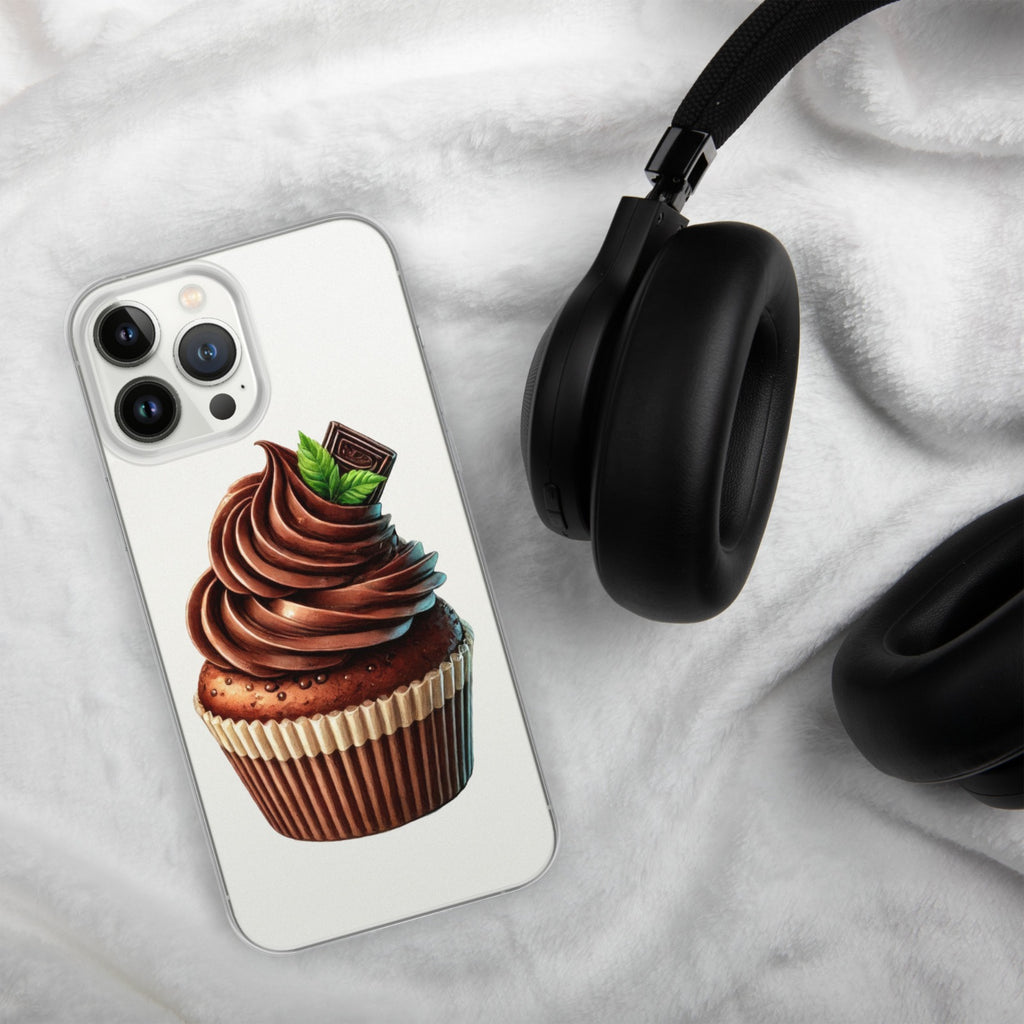 Chocolate Cupcake Clear Case for iPhone 13 Pro - Sweet Dessert Protective Phone Cover