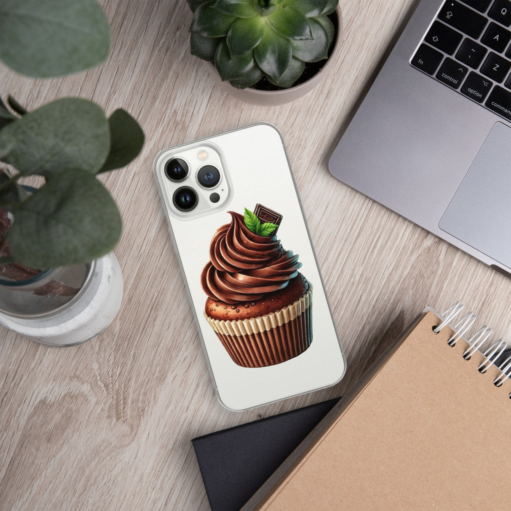 Chocolate Cupcake Clear Case for iPhone 13 Pro - Sweet Dessert Protective Phone Cover