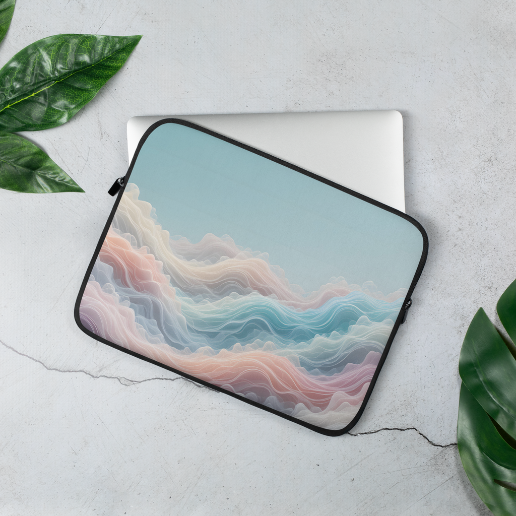 Pastel Horizon Dream Laptop Sleeve 13" / 15" – Neoprene Protective Case, Water-Resistant, Faux Fur Lining