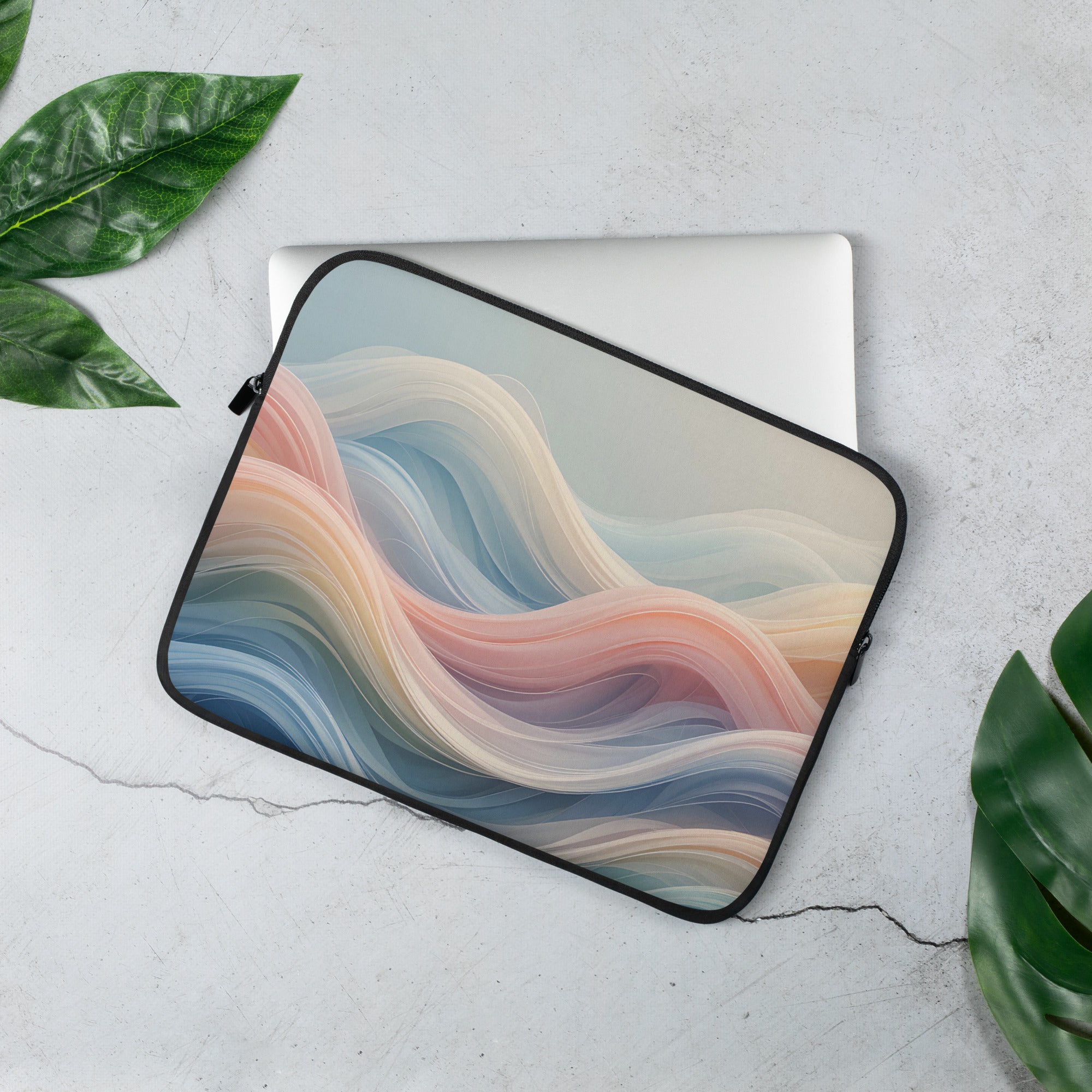 Pastel Wave Abstract Dream Laptop Sleeve – Neoprene 13" & 15" Protective Case