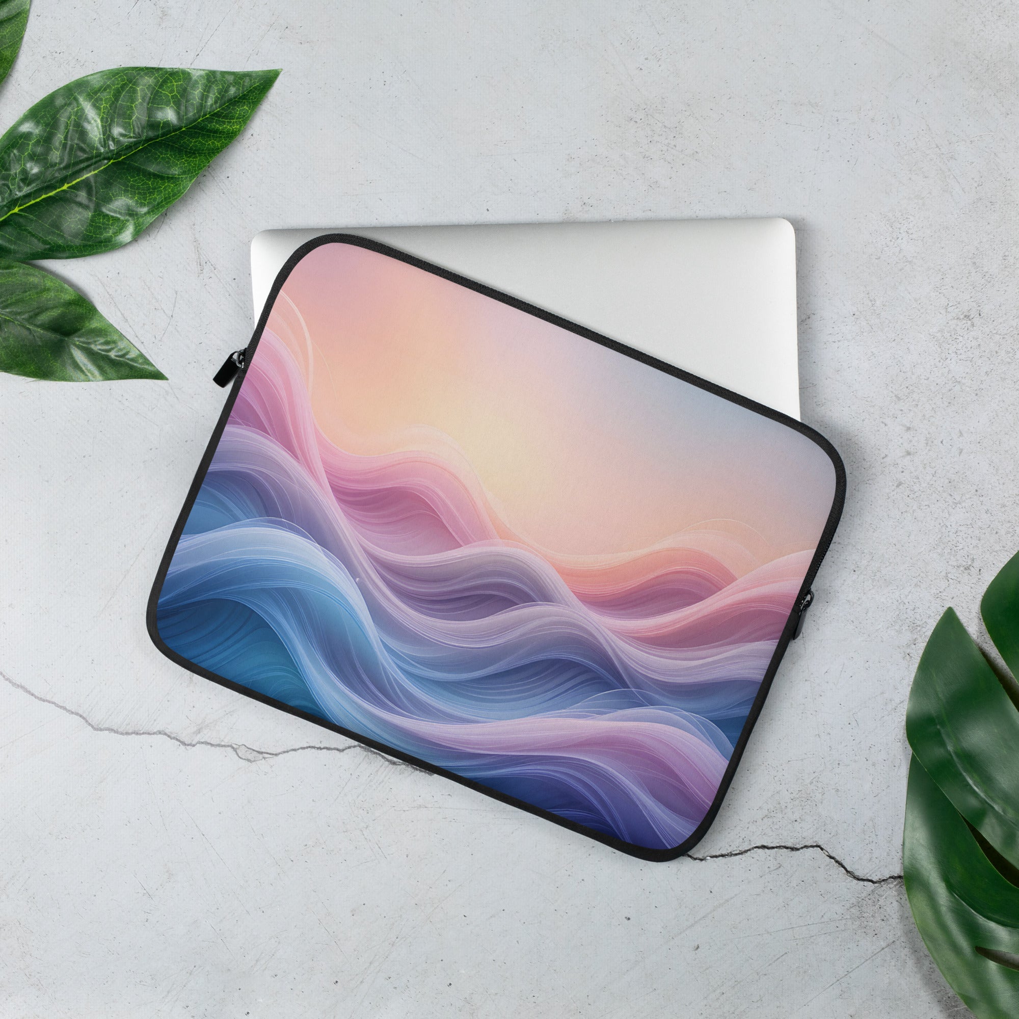 Soft Gradient Wave Dream Laptop Sleeve – Neoprene 13" & 15" Protective Case