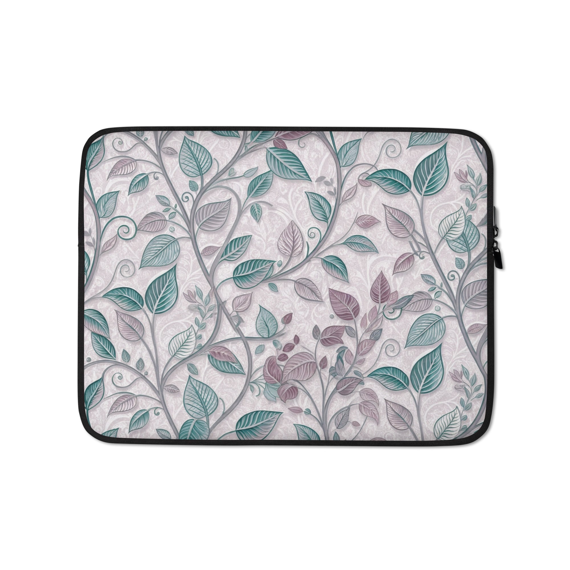 Elegant Botanical Leaves Laptop Sleeve – Neoprene 13" & 15" Protective Case