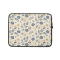 Blue Floral Vintage Laptop Sleeve – Neoprene 13" & 15" Protective Case