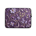Elegant Purple Floral Laptop Sleeve – Neoprene 13" & 15" Protective Case