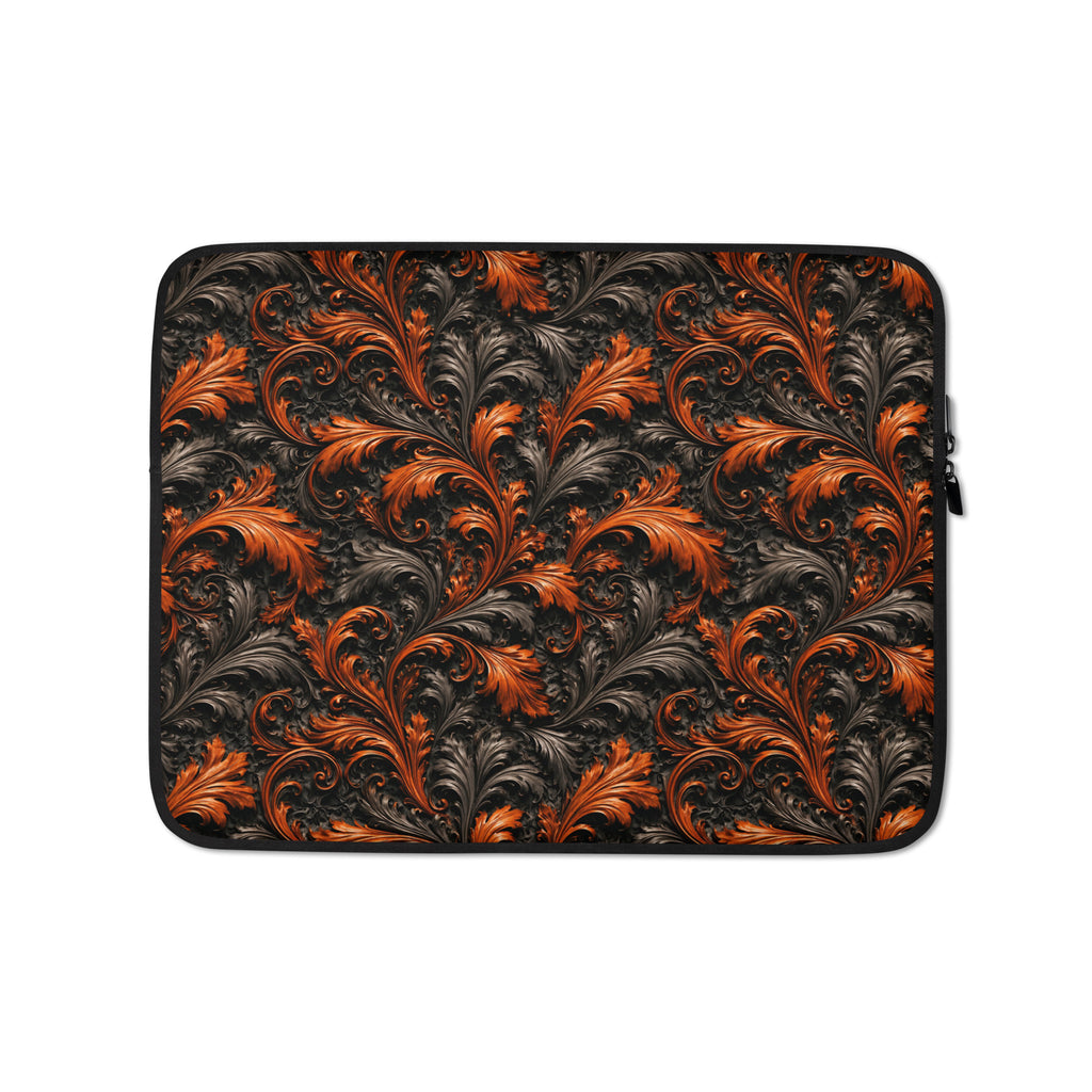 Dark Baroque Floral Laptop Sleeve – Neoprene 13" & 15" Protective Case