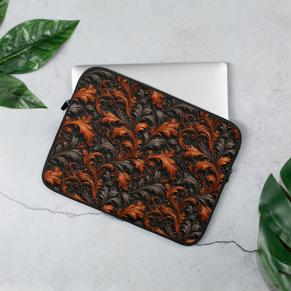 Dark Baroque Floral Laptop Sleeve – Neoprene 13" & 15" Protective Case