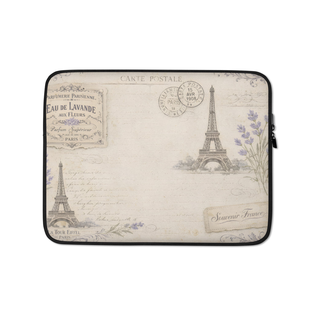 Vintage Paris Postcard Laptop Sleeve – Neoprene 13 & 15 Protective Case