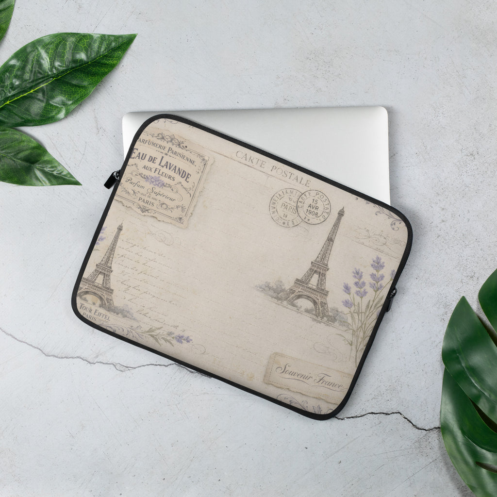 Vintage Paris Postcard Laptop Sleeve – Neoprene 13 & 15 Protective Case