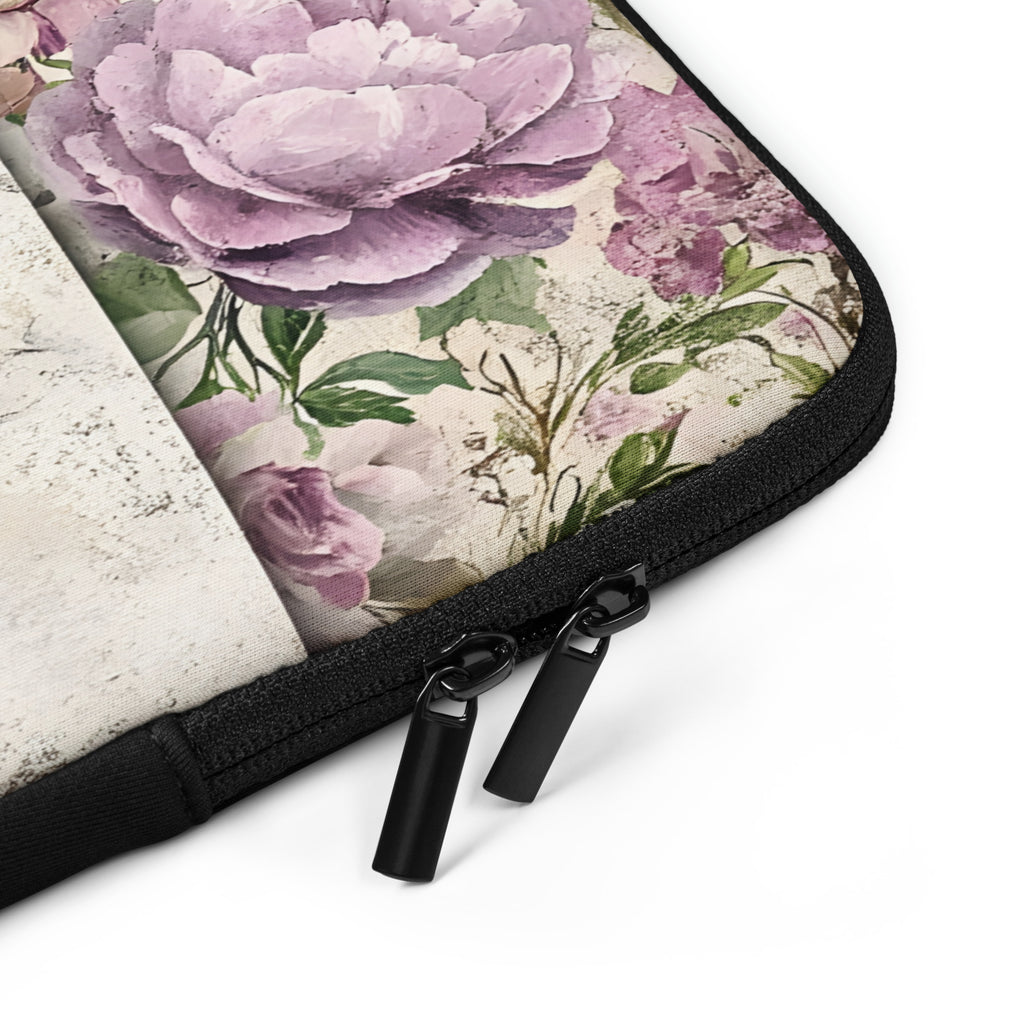 Vintage Lavender Floral Damask Laptop Sleeve – Neoprene 13" & 15" Protective Case