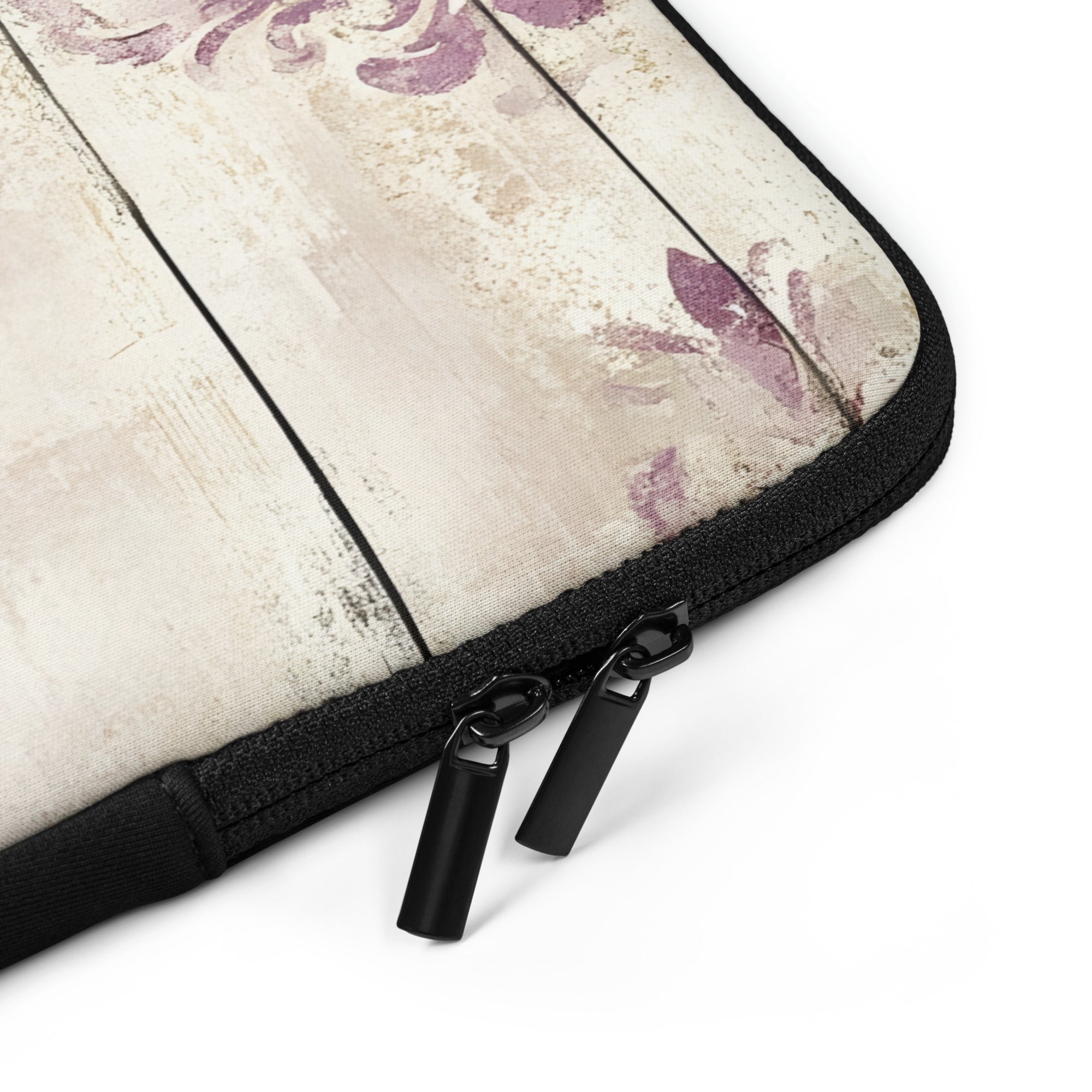 Rustic Damask Wood Laptop Sleeve – Neoprene 13" & 15" Protective Case