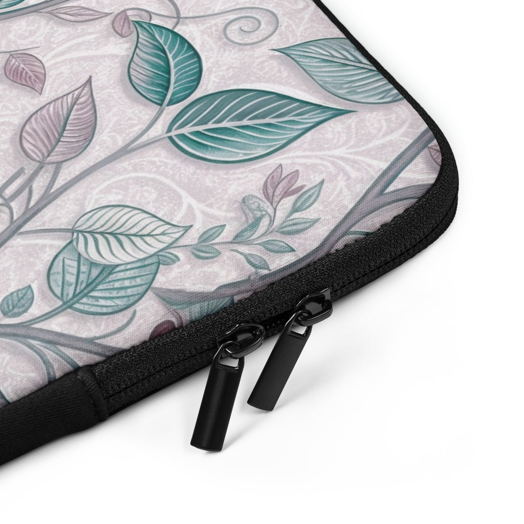 Elegant Botanical Leaves Laptop Sleeve – Neoprene 13" & 15" Protective Case
