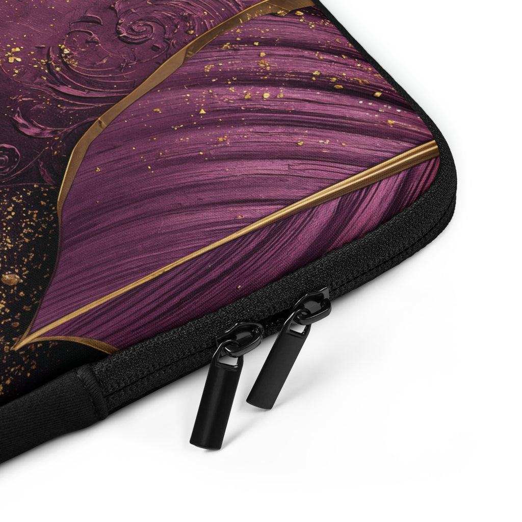 Luxury Plum Floral Laptop Sleeve – Neoprene 13" & 15" Protective Case