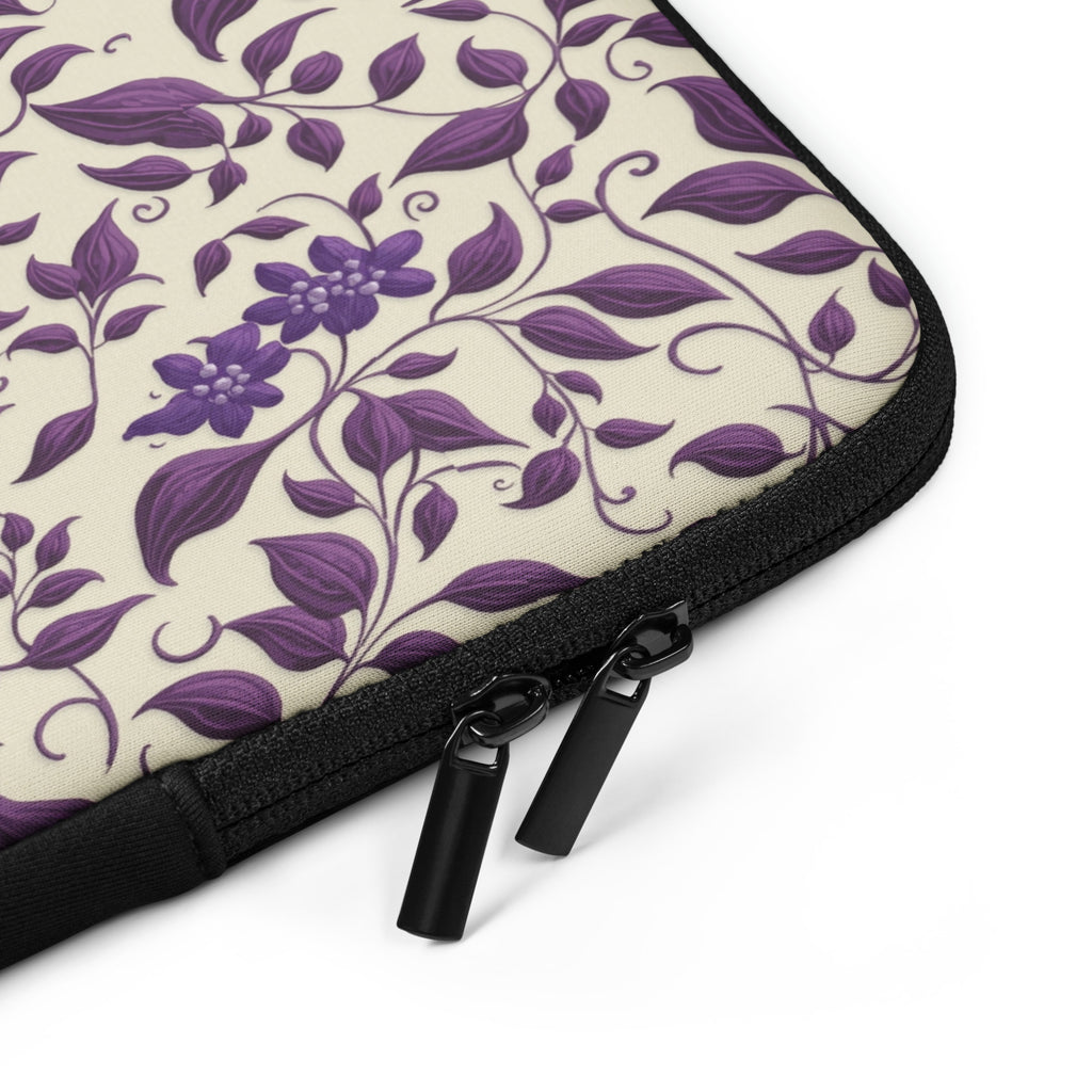 Vintage Purple Floral Laptop Sleeve – Neoprene 13" & 15" Protective Case