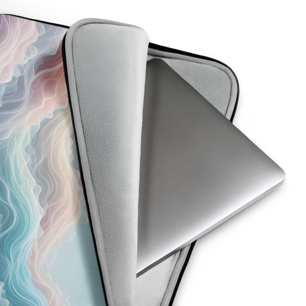 Pastel Horizon Dream Laptop Sleeve 13" / 15" – Neoprene Protective Case, Water-Resistant, Faux Fur Lining