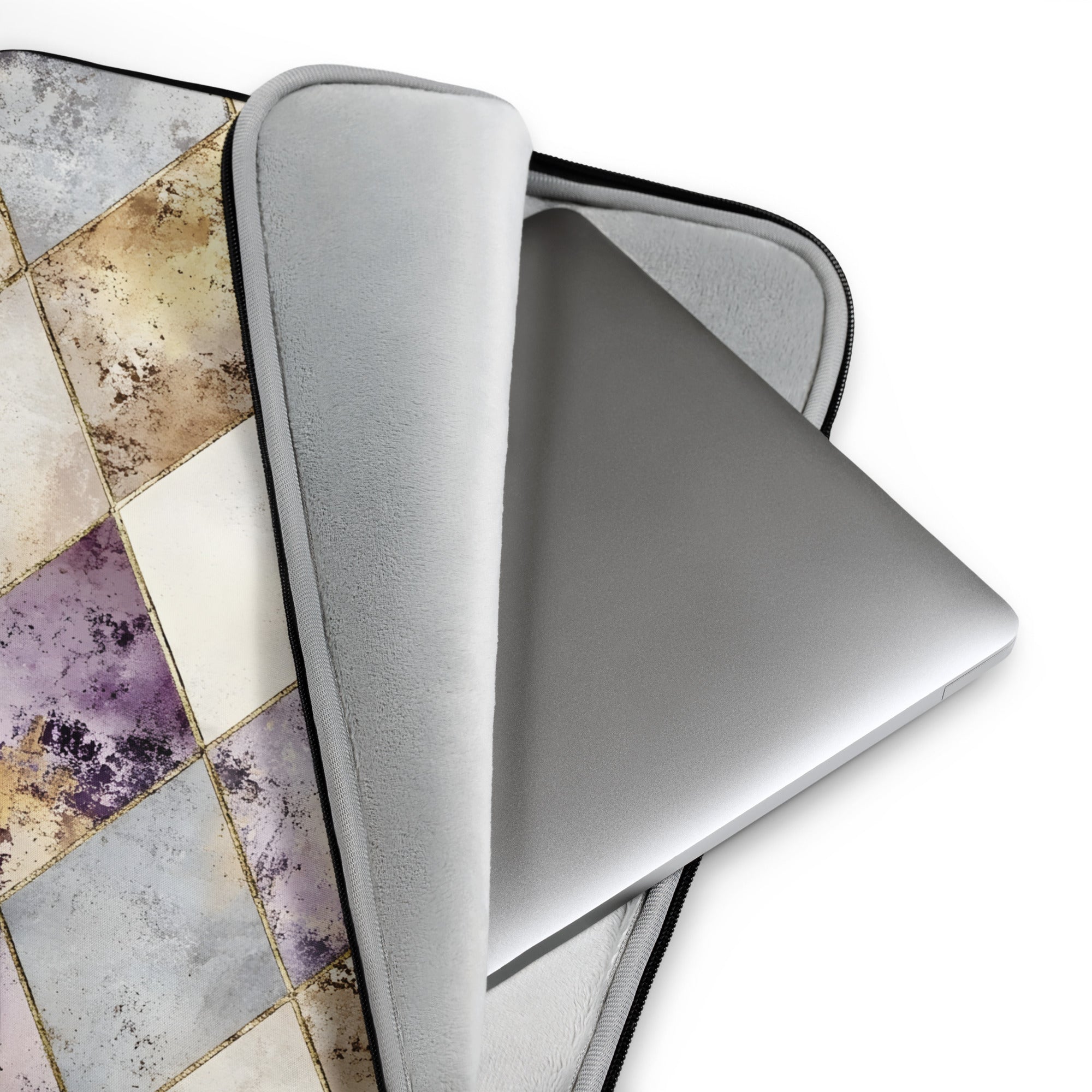 Geometric Damask Diamond Laptop Sleeve – Neoprene 13" & 15" Protective Case