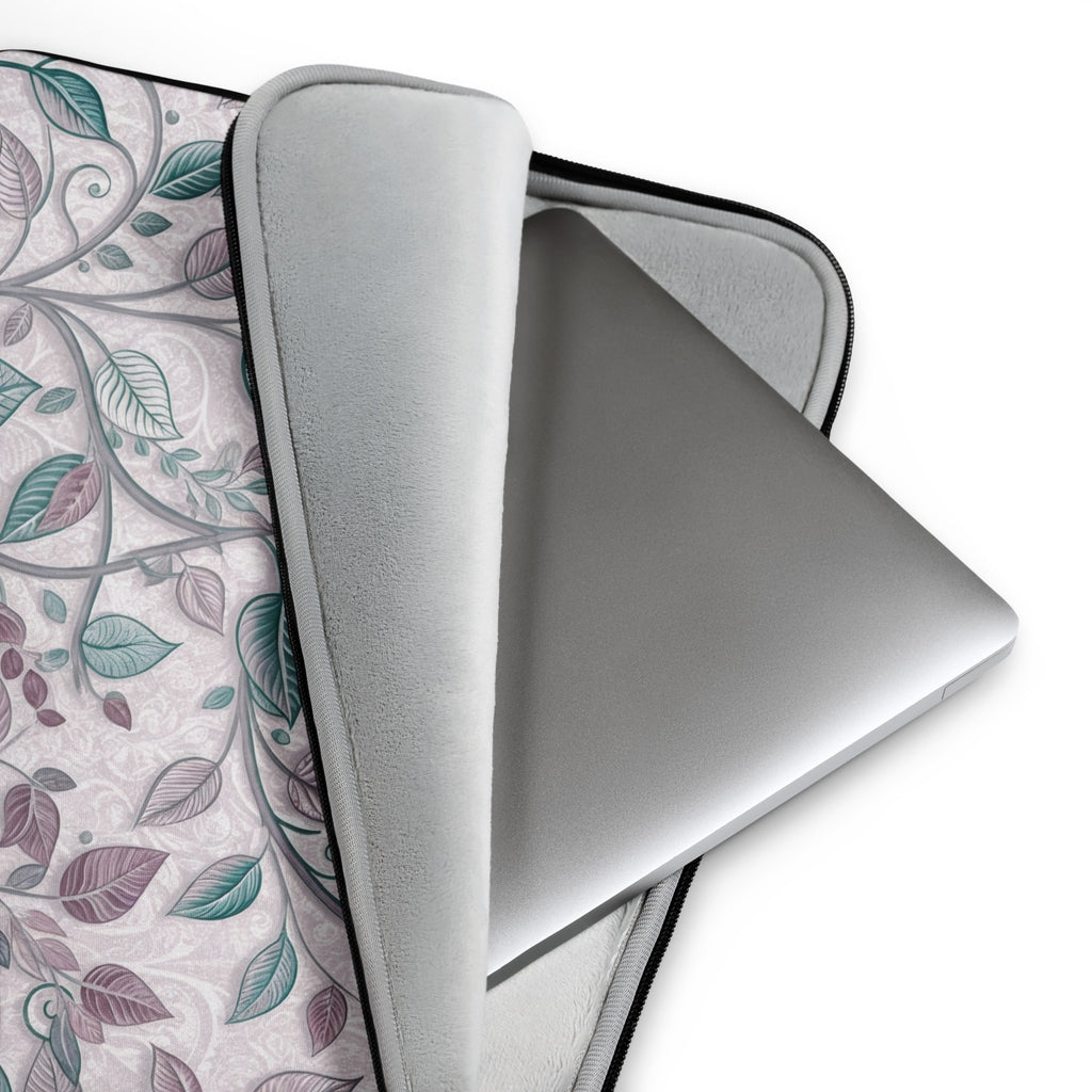 Elegant Botanical Leaves Laptop Sleeve – Neoprene 13" & 15" Protective Case