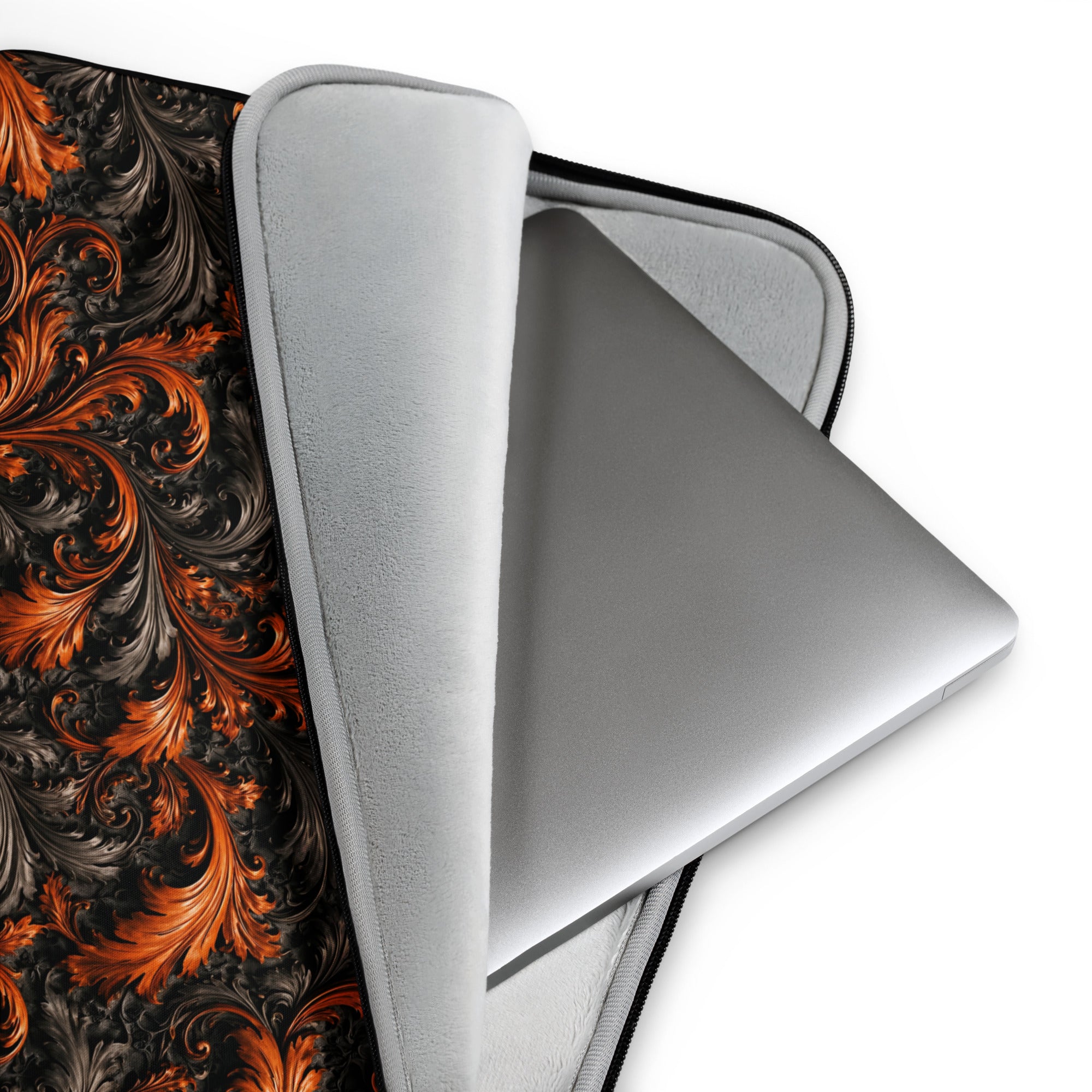 Dark Baroque Floral Laptop Sleeve – Neoprene 13" & 15" Protective Case
