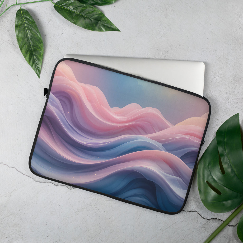 Blush Mist Abstract Dream Laptop Sleeve – Neoprene 13" & 15" Protective Case