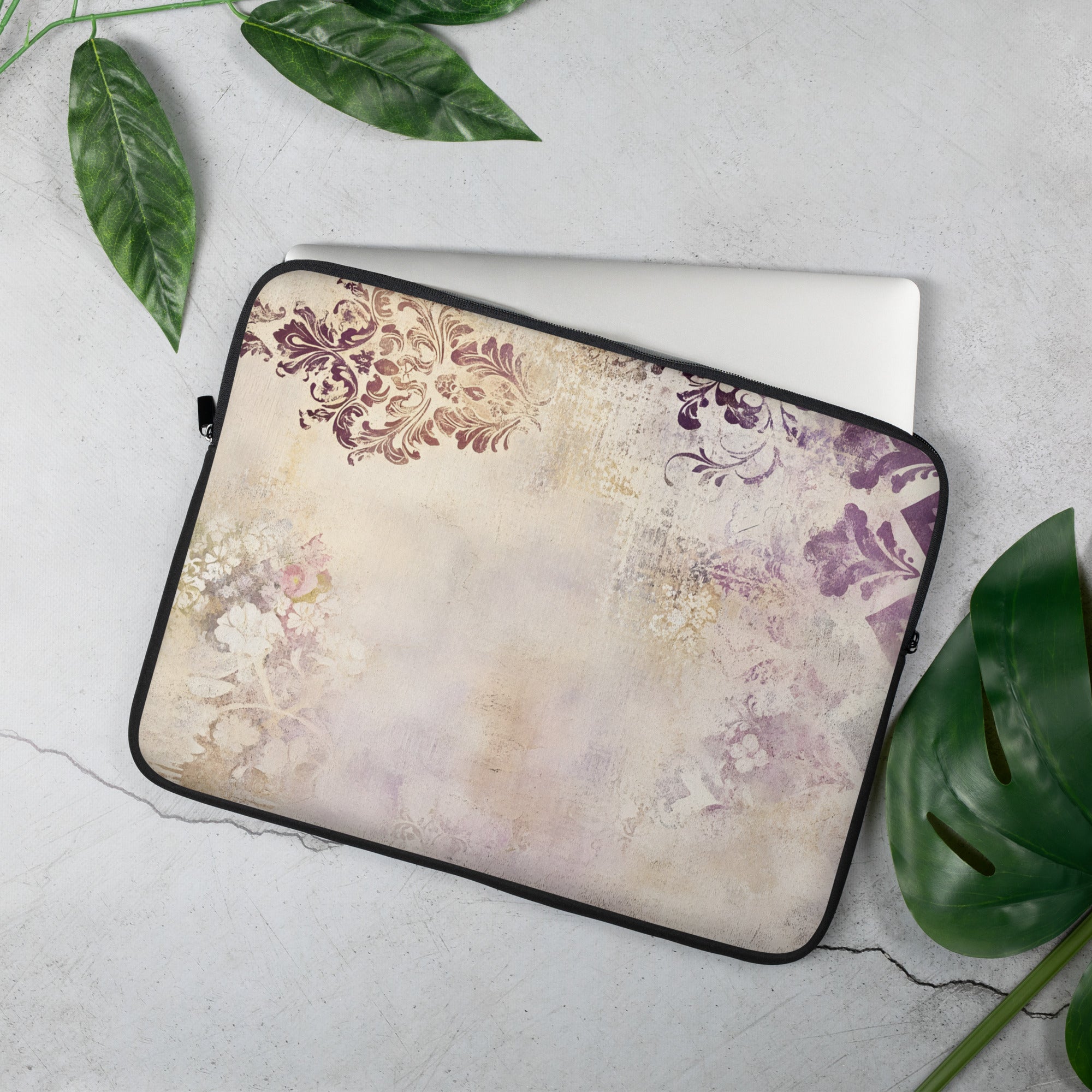 Vintage Damask Floral Laptop Sleeve – Neoprene 13 & 15 Protective Case