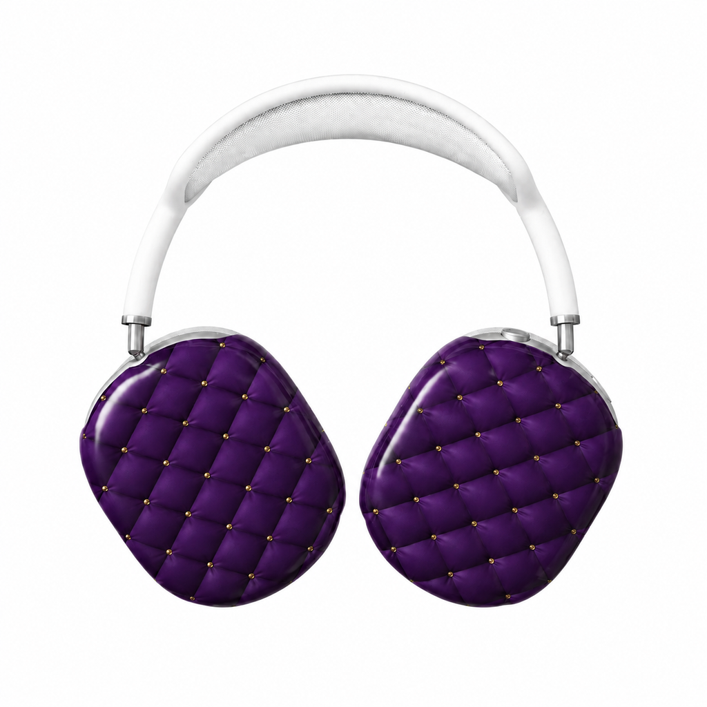 Royal Violet Quilted AirPods Max Case – Protective Snap-on Cover