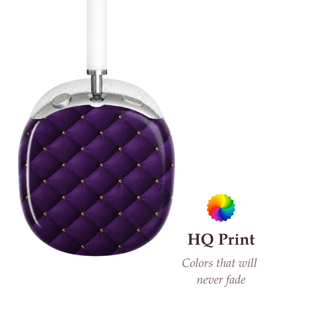 Royal Violet Quilted AirPods Max Case – Protective Snap-on Cover