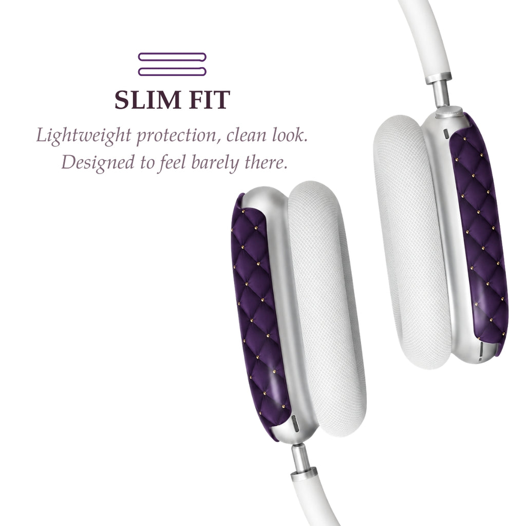 Royal Violet Quilted AirPods Max Case – Protective Snap-on Cover