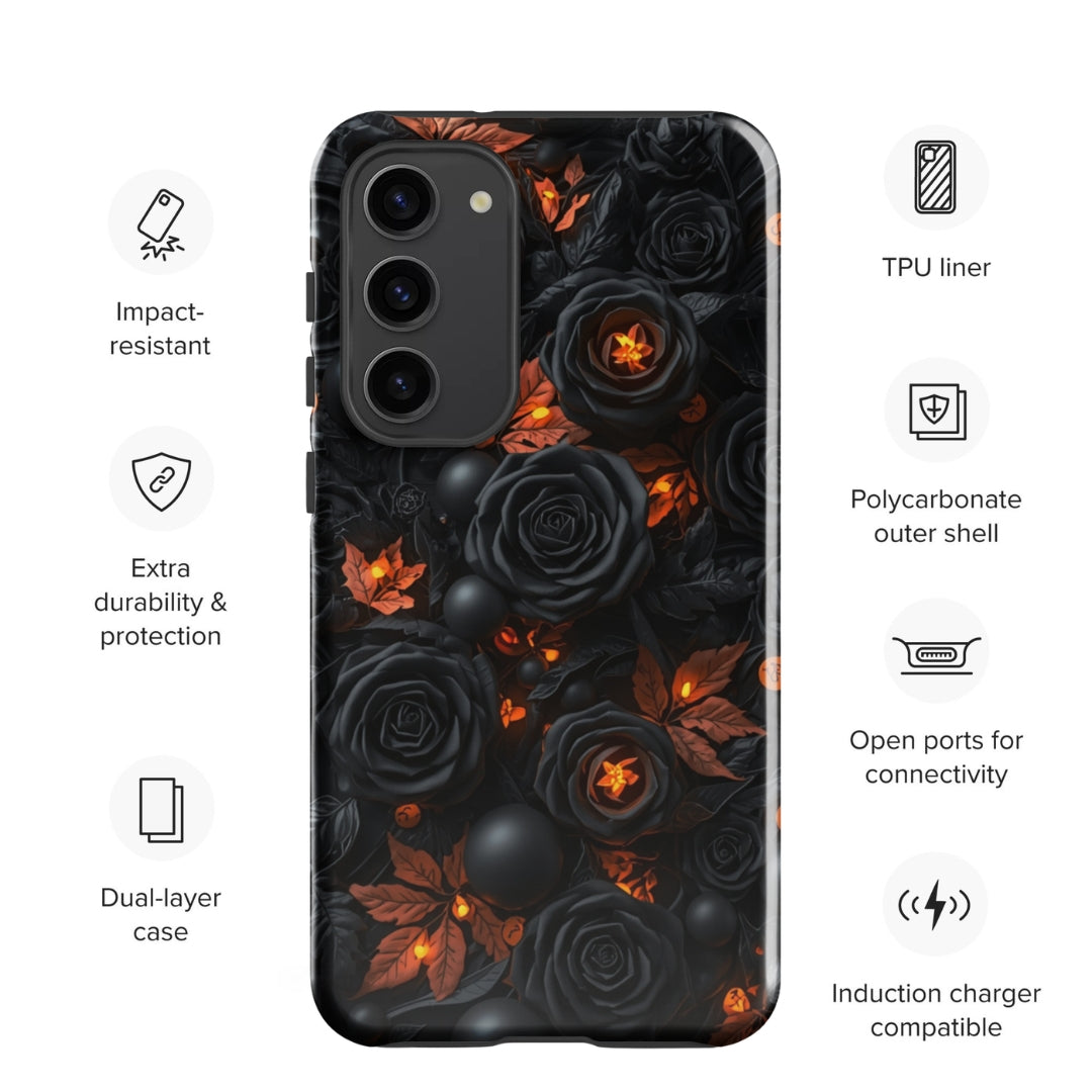 Dark Floral Glow Tough Case for Samsung Galaxy S23 Plus