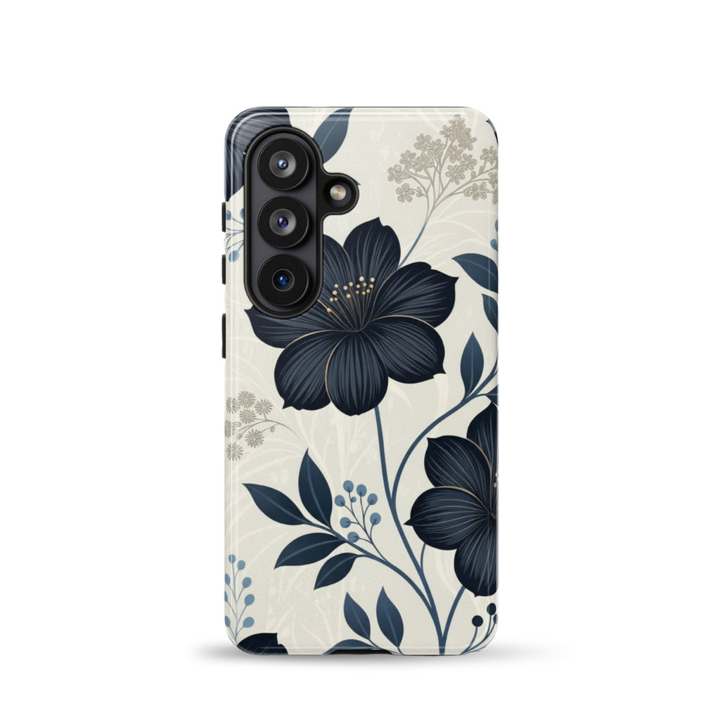 Elegant Blue Floral Tough Case for Samsung Galaxy S26