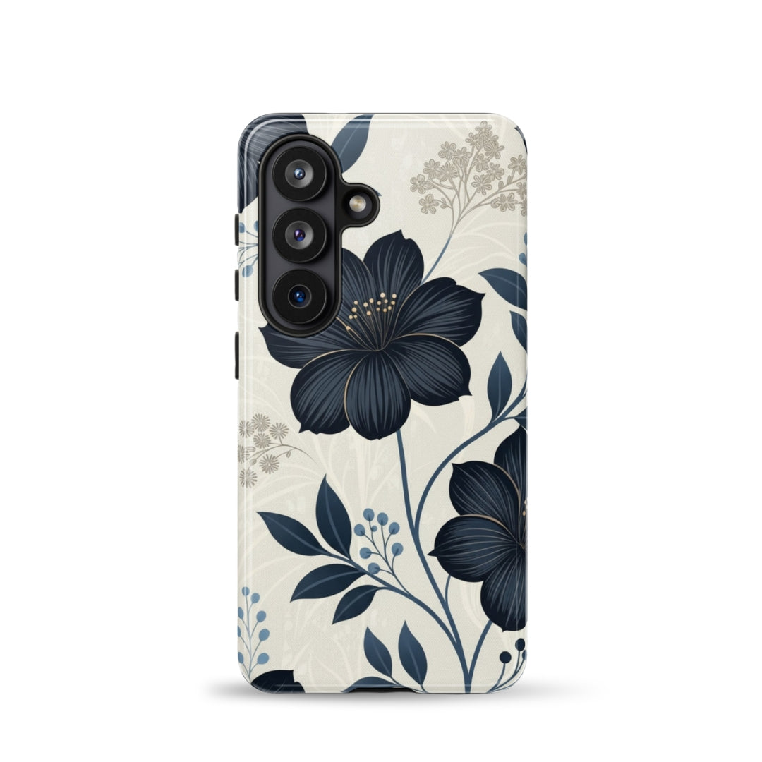 Elegant Blue Floral Tough Case for Samsung Galaxy S26