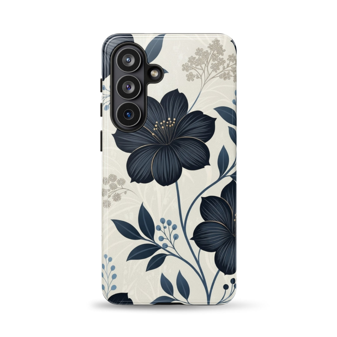 Elegant Blue Floral Tough Case for Samsung Galaxy S26 Plus