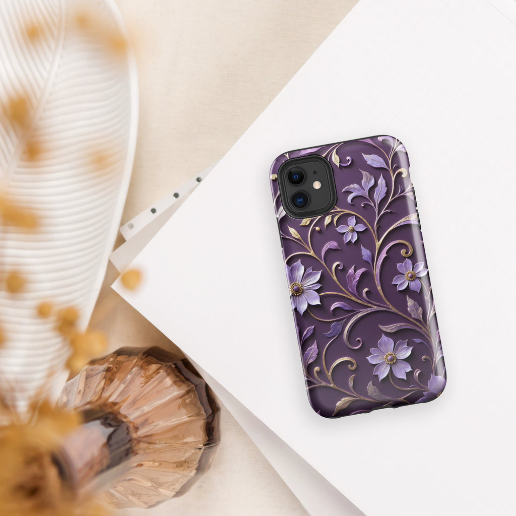 Royal Violet Filigree Tough Case for iPhone 11