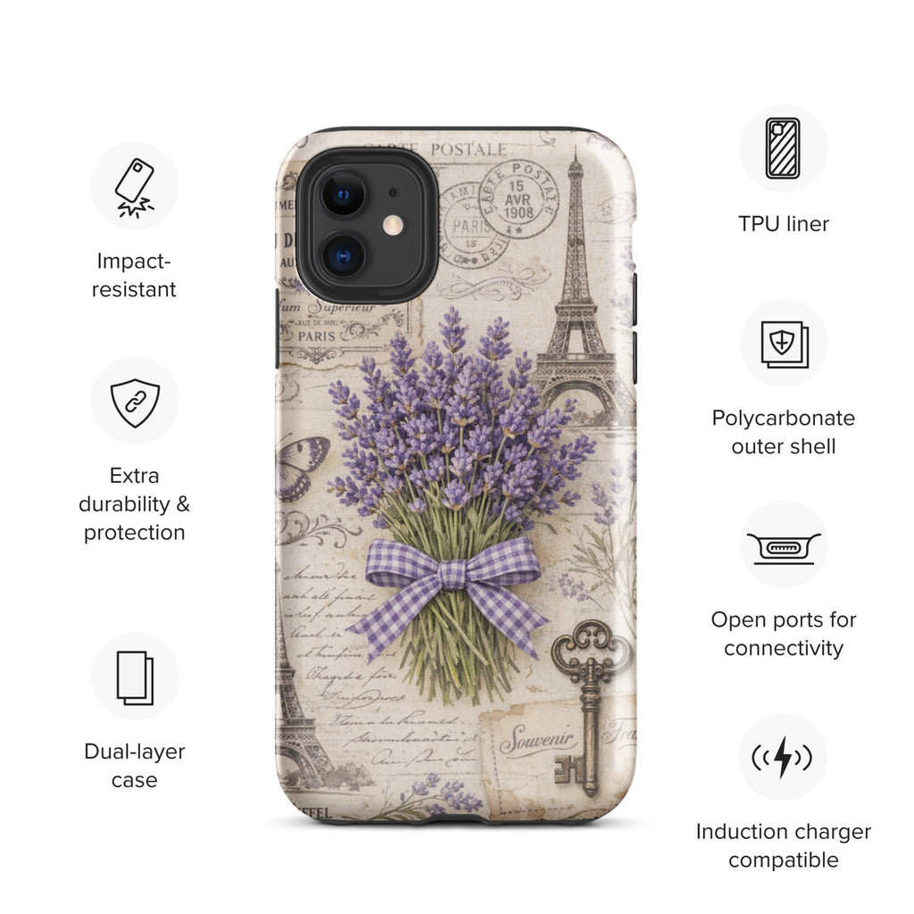 Vintage Paris Lavender Tough Case for iPhone 11
