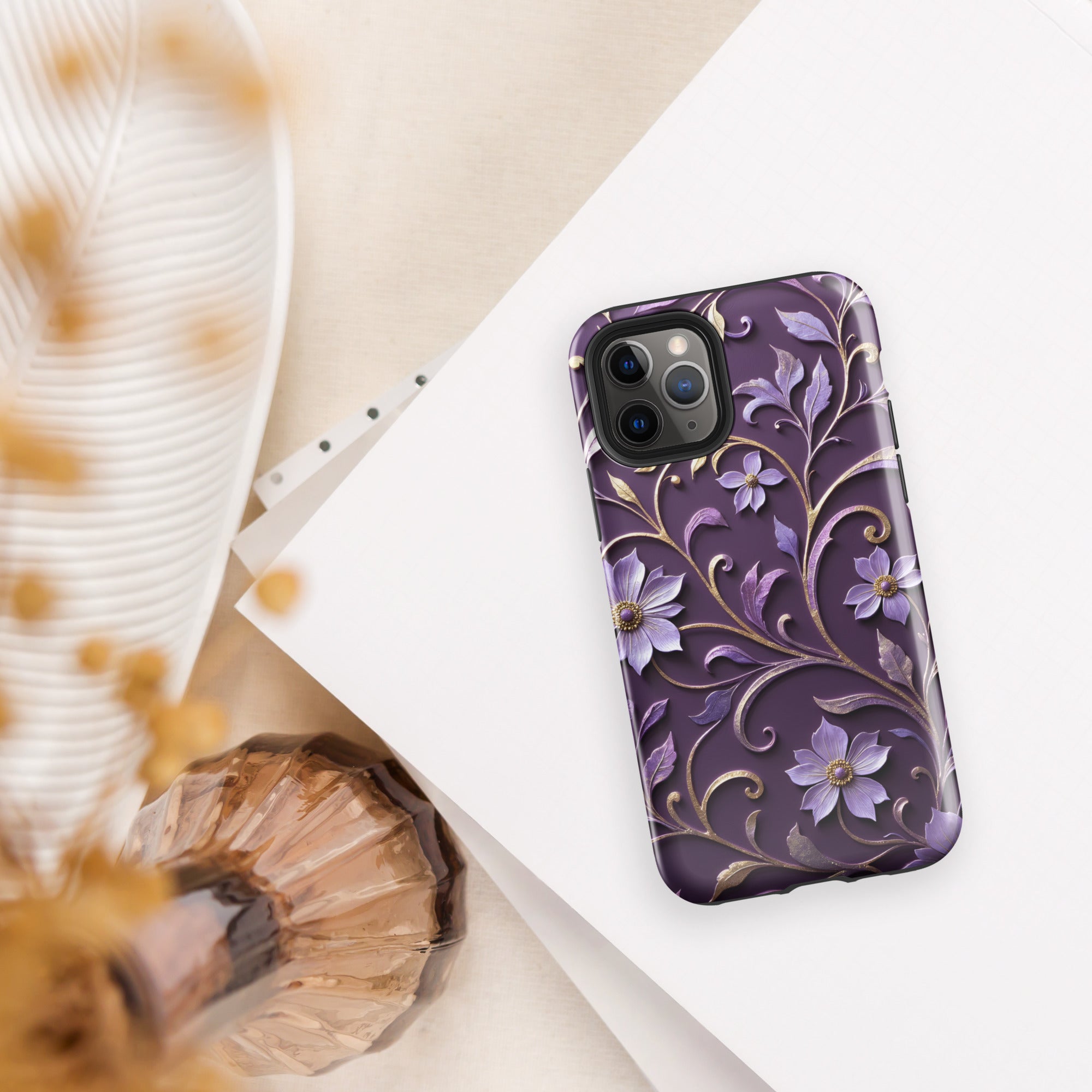 Royal Violet Filigree Tough Case for iPhone 11 Pro
