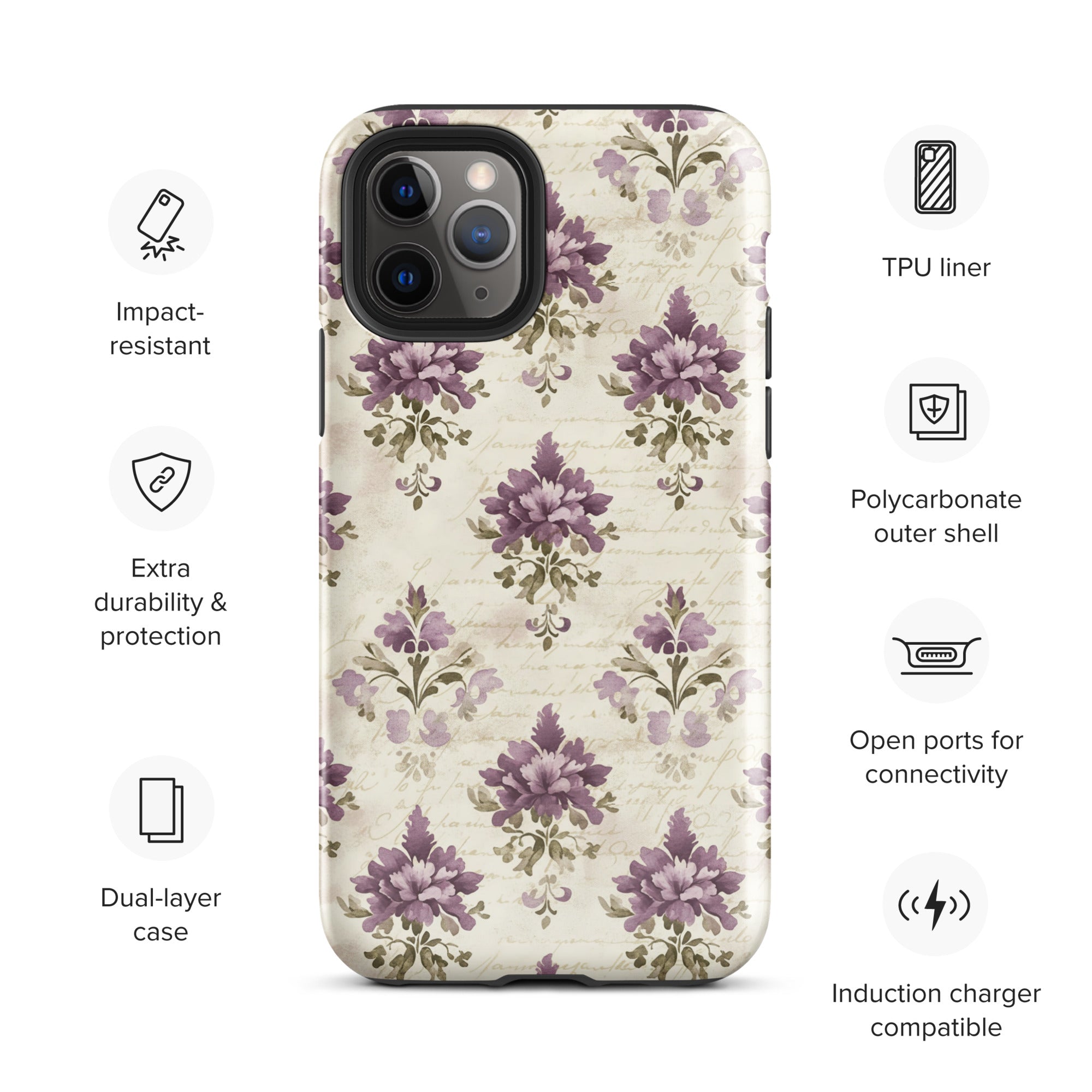 Vintage Floral Damask Tough Case for iPhone 11 Pro