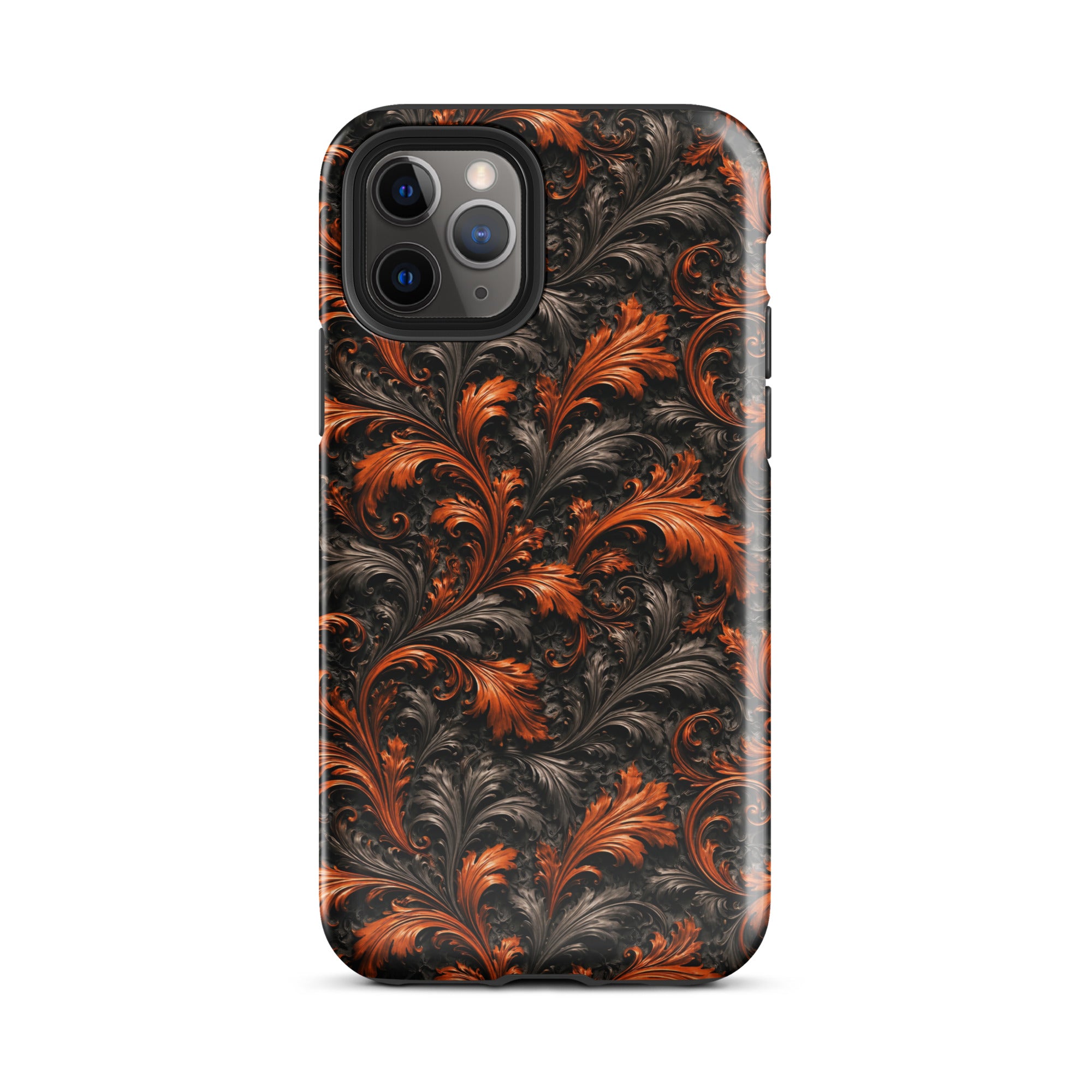 Burnt Orange Filigree Tough Case for iPhone 11 Pro