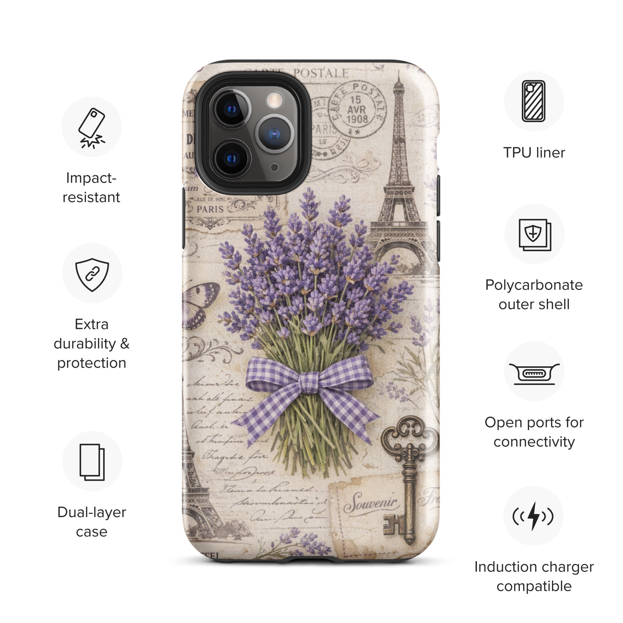Vintage Paris Lavender Tough Case for iPhone 11 Pro