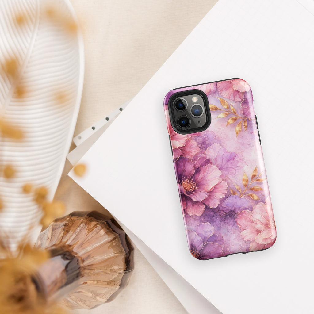 Pink Watercolor Floral Tough Case for iPhone 11 Pro
