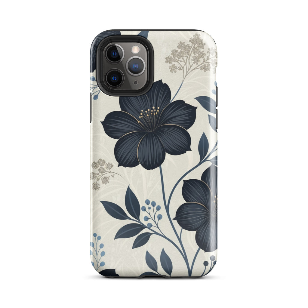 Elegant Blue Floral Tough Case for iPhone 11 Pro
