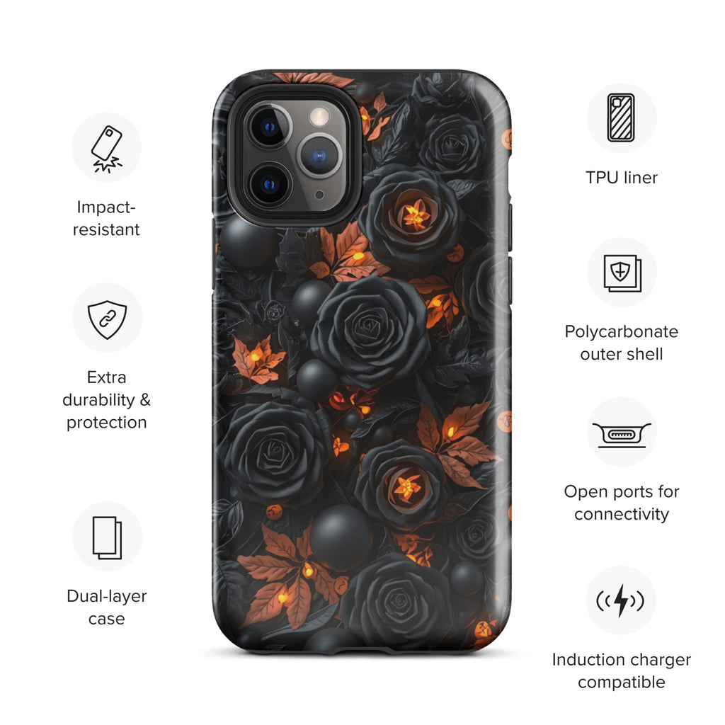 Dark Floral Glow Tough Case for iPhone 11 Pro