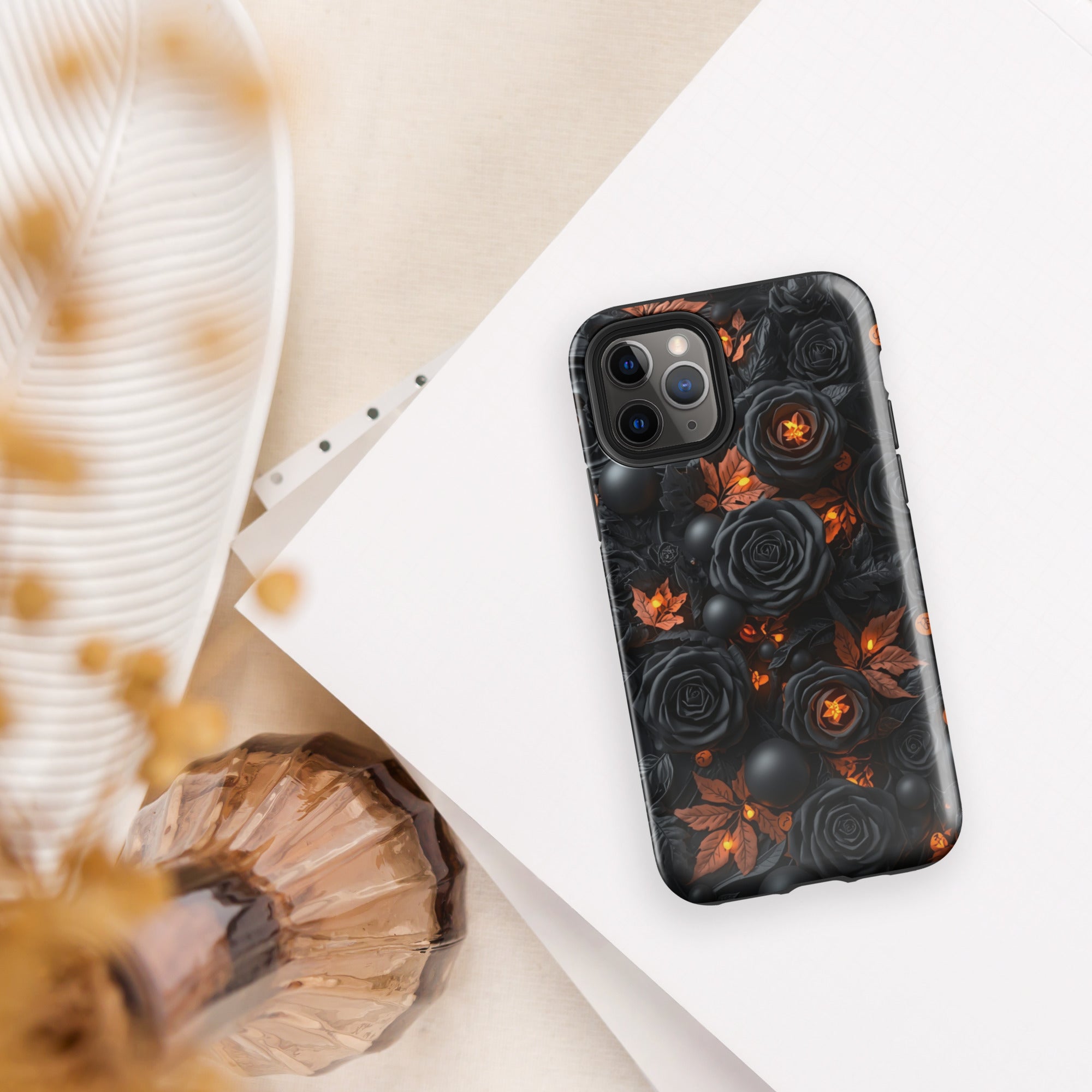 Dark Floral Glow Tough Case for iPhone 11 Pro