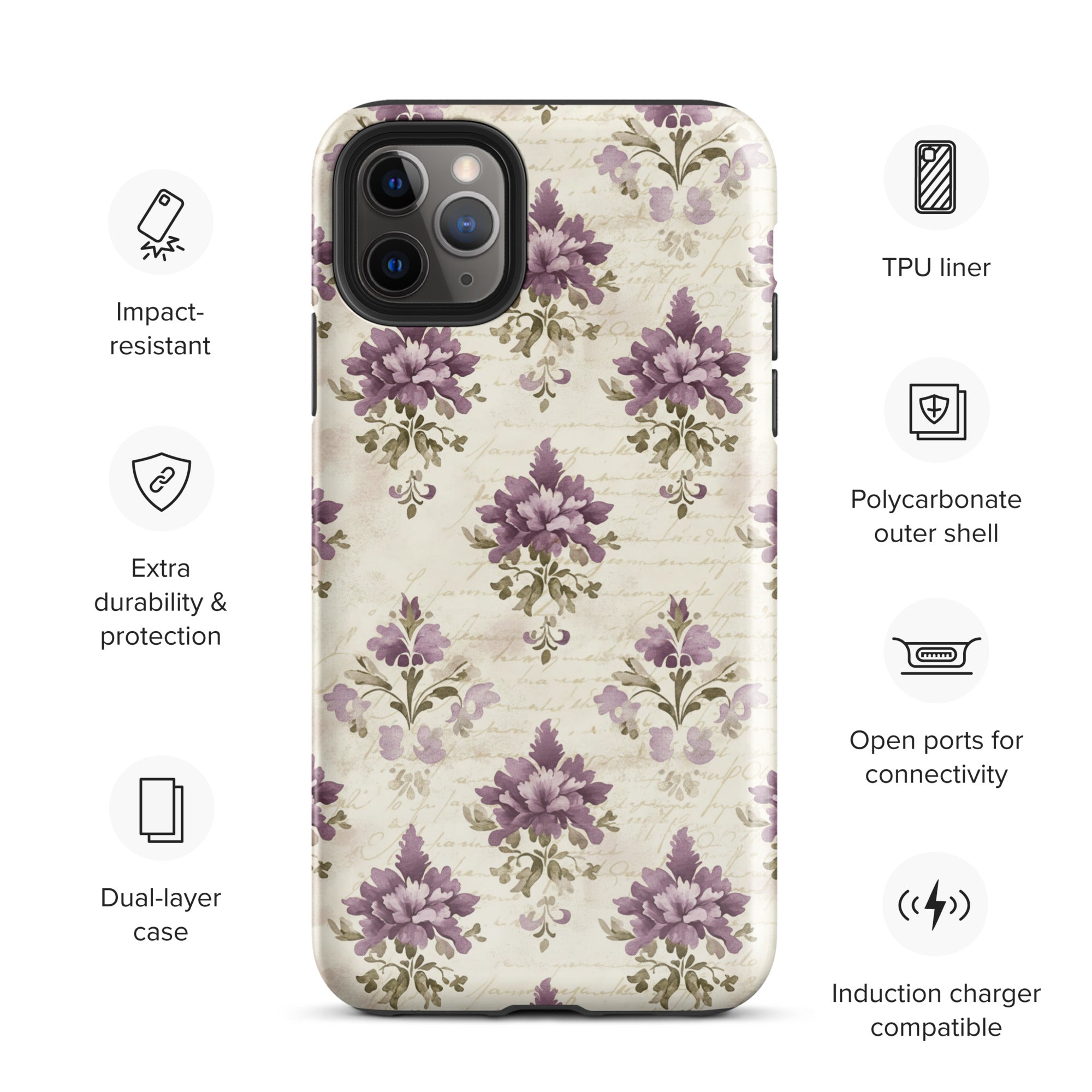 Vintage Floral Damask Tough Case for iPhone 11 Pro Max