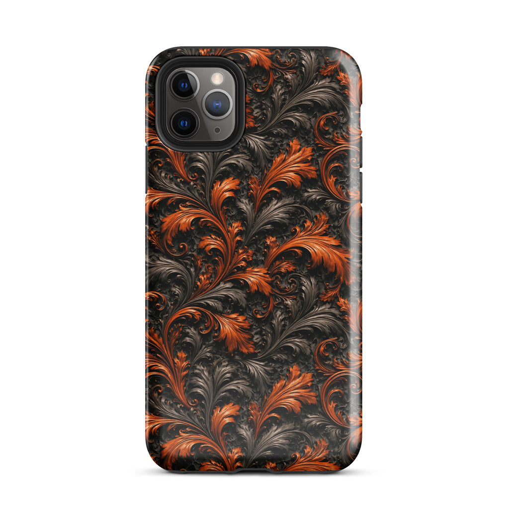 Burnt Orange Filigree Tough Case for iPhone 11 Pro Max