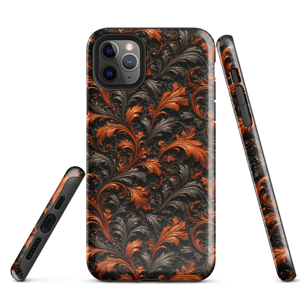 Burnt Orange Filigree Tough Case for iPhone 11 Pro Max